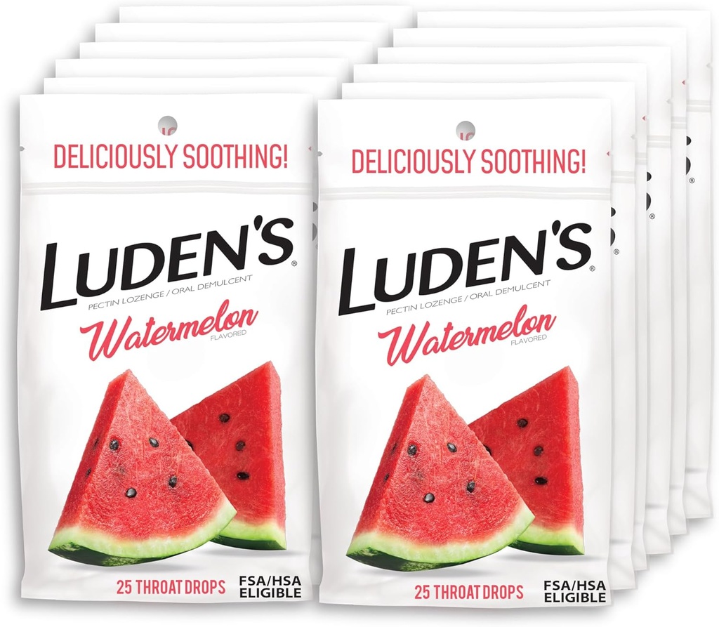 Ludens Meloun hrdelní kapky, Sore Throat Relief, 25 Počet (balení po 12)