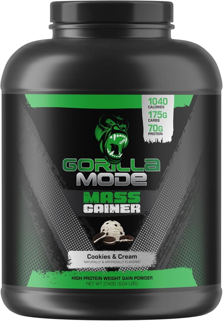 Gorila Mind Mass Gainer (Cookies & Cream) - 70g protein 124; 1040 kalorií 124; 175g sacharidy 124; High Protein Weight Gain Powder