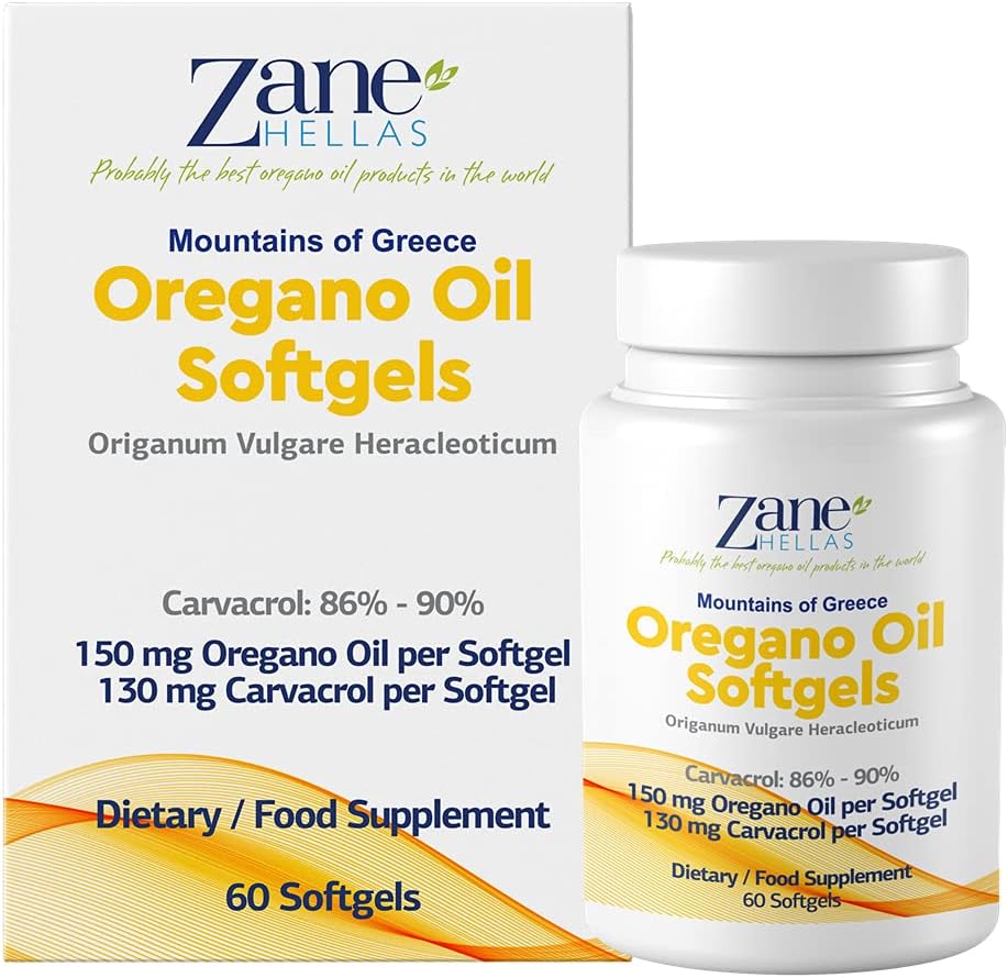 130 mg Carvacolum - 150 mg oregano Oil per Softgel. Světově nejvyšší koncentrace oregano olejová kapsle. Zane Hellas Oregano Oil. Softgel obsahuje 30% řeckého esenciálního oleje oregano. 120 Softgels.
