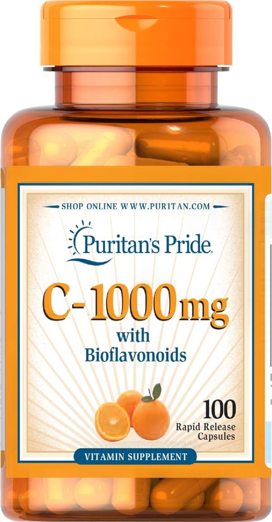 Puritan je hrdost vitamin C s bioflavonoidy pro podporu imunitního systému a kožní zdravotní kapsle 124; Zdravý dodatek 124; Gluten zdarma 124; Vegetarian vitamin dodatek - 100 Počet