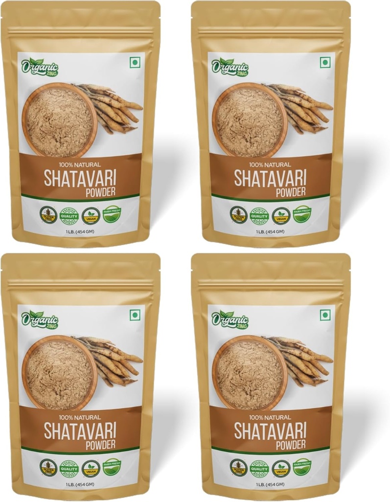 Přijměte svou vitalitu: Nourish Your Feminin Essence with Shatavari Powder Organic Blend - 16 Ounces (Pack of 4) - Čistá a přírodní Ayurvedic pro holistické ženské zdraví