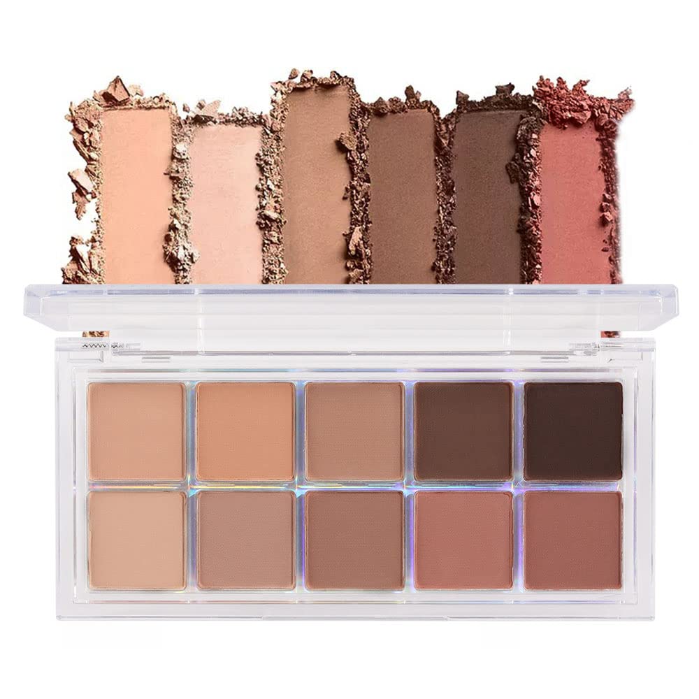 BINGBRUSH 10 Barvy Brown Eyeshadow Palet, Teplo Toned High Pigmented Matte Eyeshadow, Natural Neutrální Eyeshadow Ultimate make-up Paleta, Vibrační make-up Palety Kit