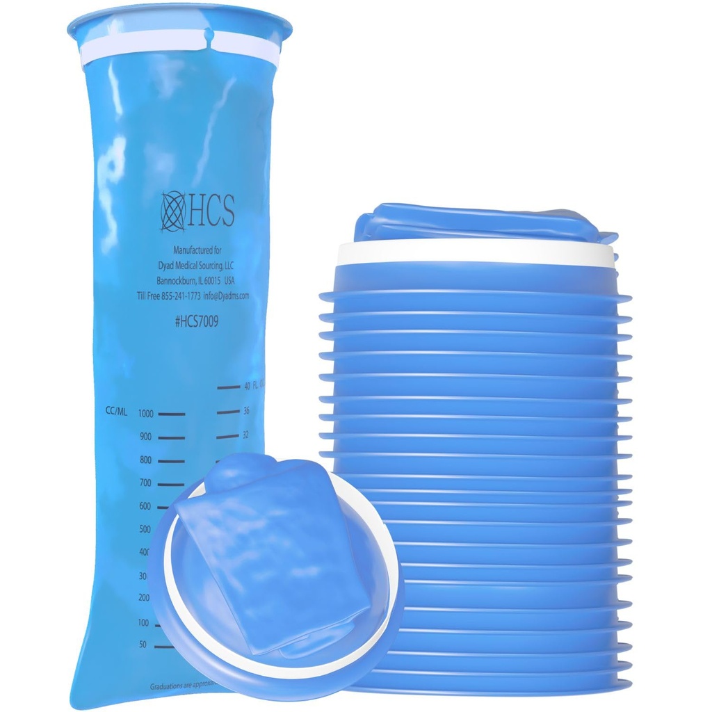 HCS Bulk Emesis sáčky Disposible - Premium, Hospital Grade, Dospělí a děti - Vomit sáčky Disposible pro auto, Cestování, Domácí použití - Vyhodit, Barf, Puke - 144, Strong (40 fl oz)