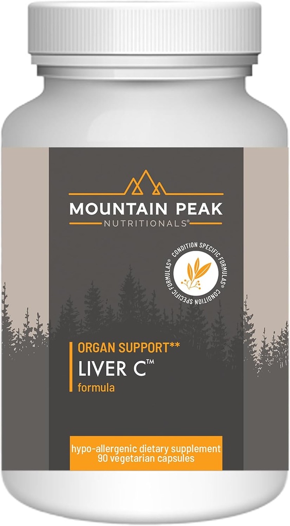Hory Peak Nutritionals Játra C - Příplatek pro varhany pomáhá udržovat zdravou funkci jater a výrobu energie - w / Siliphos ® & Houby - Hypoalergenní doplněk stravy (90 Vegetariánské kapsle)