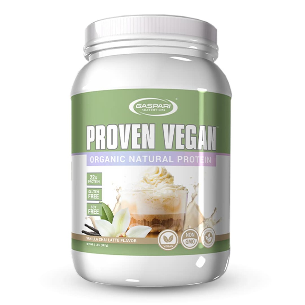 Gaspari Nutrition Proven Vegan Protein, Organic Natural Protein, Gluten Free, Soy Free, NEN GMO (2lbs, Vanilla Chai Latte)