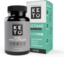 Perfektní Keto Exogenous Ketones Base BHB dodatek (60 Kapsle) - Ketogenní dietní podpora řízení hmotnosti, Energie & Focus - Ketosis Beta- Hydroxybutyrát s (100 ks) Keto Strips Bundle