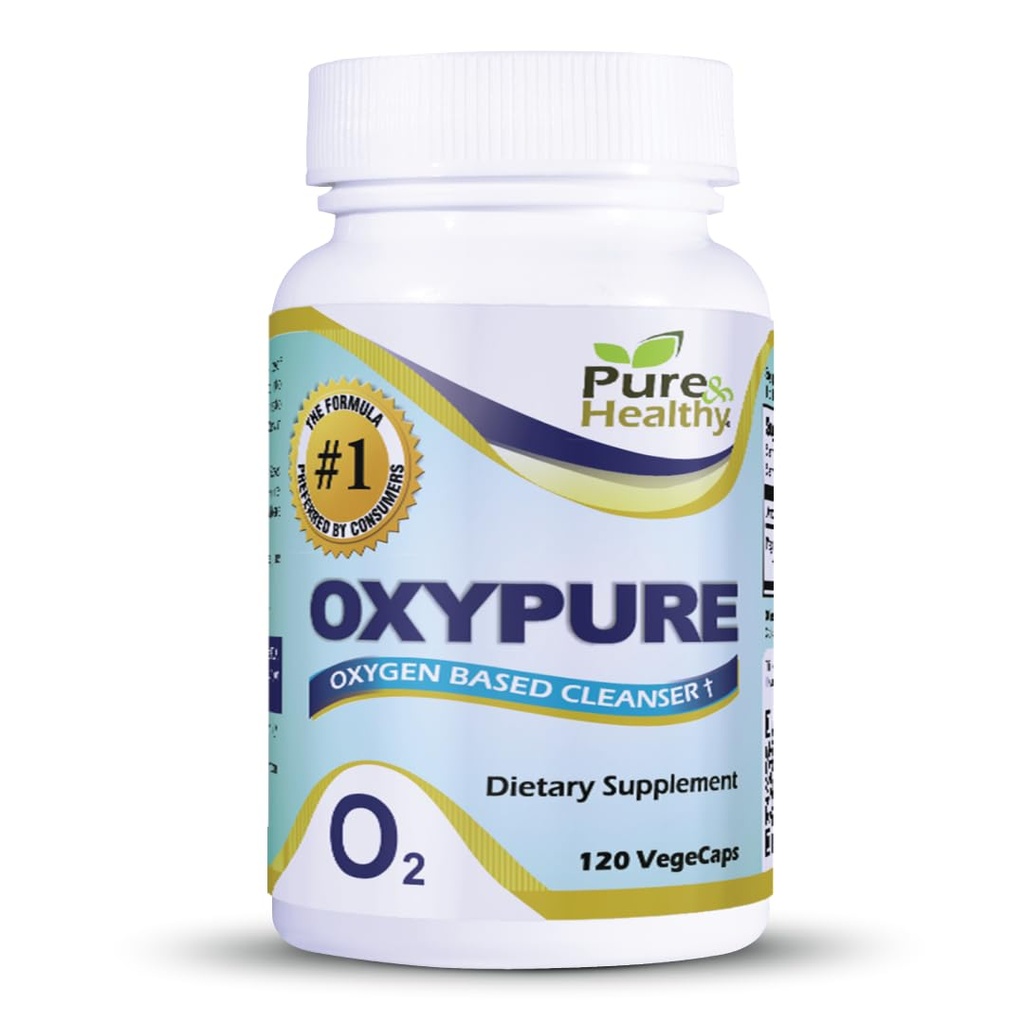 Čisté a zdravé Oxyčistý oxid hořečnatý Colon Cleanser s Bikarbonát sodný Veggie Kapsle 120 Počet