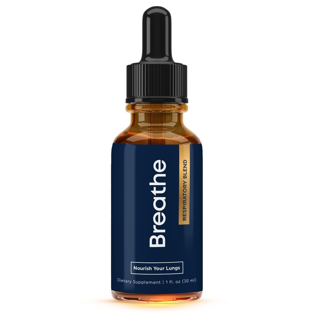BREATHE 8-IN-1 Mullein Drops for Lungs & Airways (1 fl. oz.): Peppermint, Thyme, & Mullein Leaf Extract for Lungs Detox for Smokers - Break up Mucus & Breathe Clear - GMO- Free & Made in USA