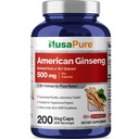 NusaPure American Ginseng 10: 1 Extract, 500 mg Ekvivalentní k 5000mg - 200 Veggie Kapsle (Vegetarian, Non- GMO, Vegan)