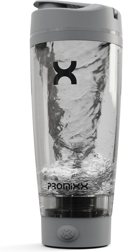 Promixx PRO Shaker Lahvička Nová Edition - Dobíjecí, Výkonný pro hladké proteinové shakes - zahrnuje dodatek skladování, BPA zdarma, 20oz Cup, Cool Gray