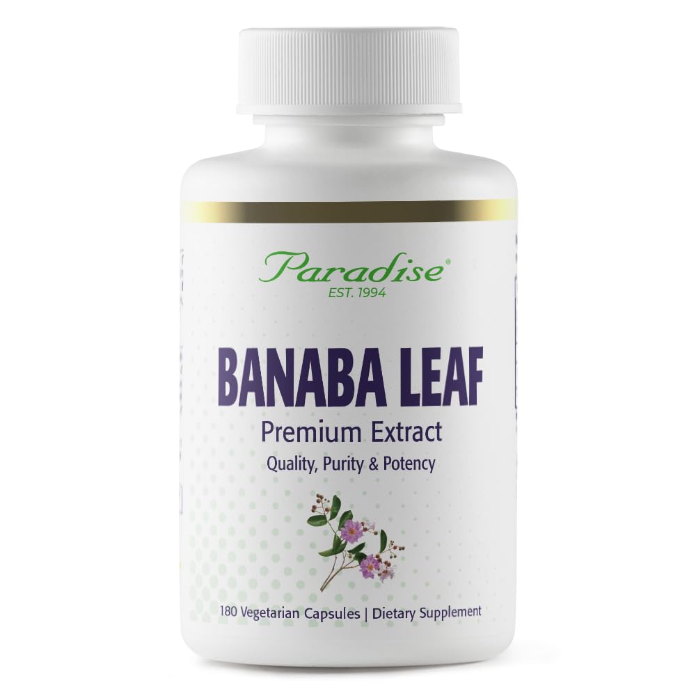 Paradise Herbs, Banaba Leaf, 12: 1 Koncentrovaný extrakt, 250 mg, Vegan, Gluten- Free, Non- GMO, 180 Kapsle