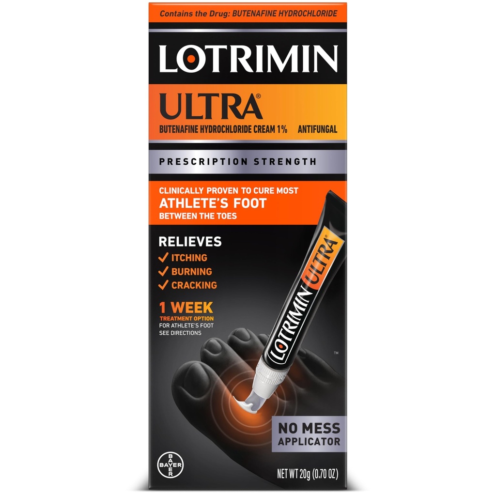 Lotrimin Ultra s No Touch Applicator, 1 týden Athlete 's Foot Treatment Cream. Síla předepisování Butenafin Hydrochlorid 1%, Léčí nejvíce athleta nohy mezi prsty, antimykotika, 0.7 oz (20 Grams)