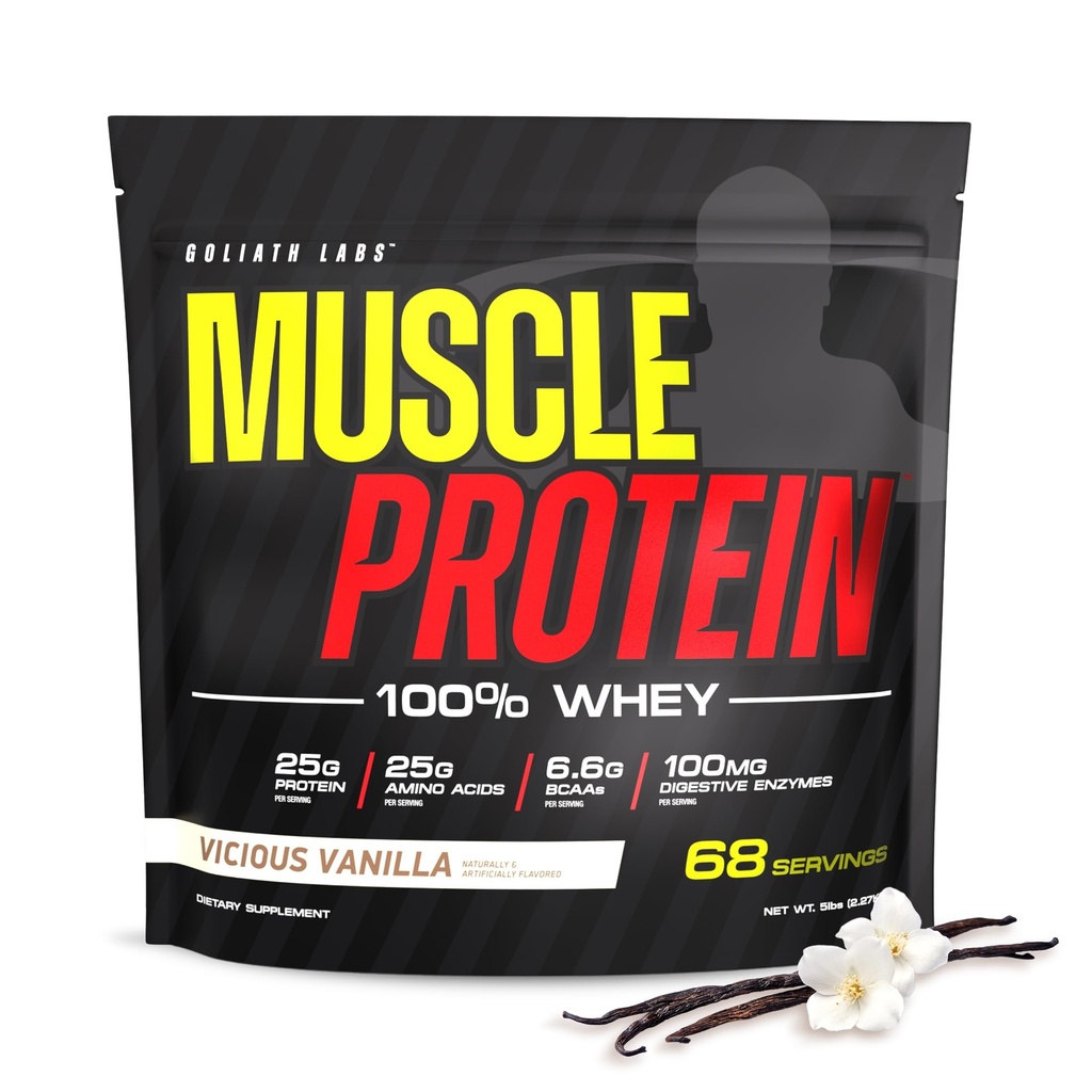BARVENČNÍ LABS Svalový proteinový prášek [5 lbs / balení po 1] - Studený filtrovaný, 25g čistý protein, 6.6g BCAA (balení květen Vary) (5LB, Vanilla)
