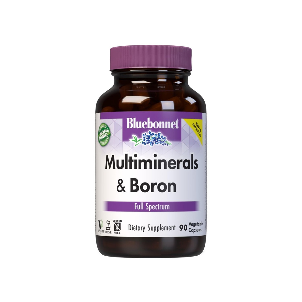 BlueBonnet Multi Minerals Plus Boron Vegetariánské kapsle, 90 Počet (743715002104)