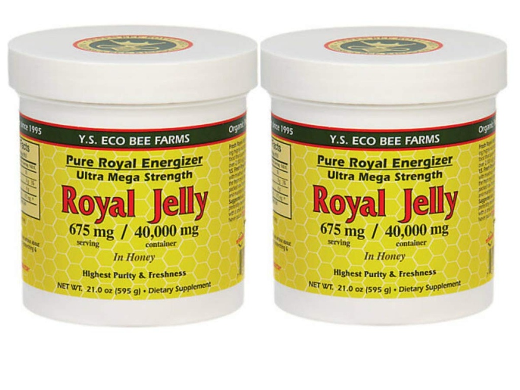 Y.S. Eco Bee Farms, (2 balení) Royal Jelly, in Honey, 675 mg, 1,3 kg (595 g)