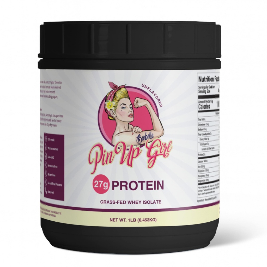 Pin Up dívka syrovátka izolát prášek - 27g protein per Serving - čistý Premium Muscle-Building Syney Protein pro ženy - tuk zdarma, nízká kalorie, nízký karb, bez přidaného cukru - bez příchutí