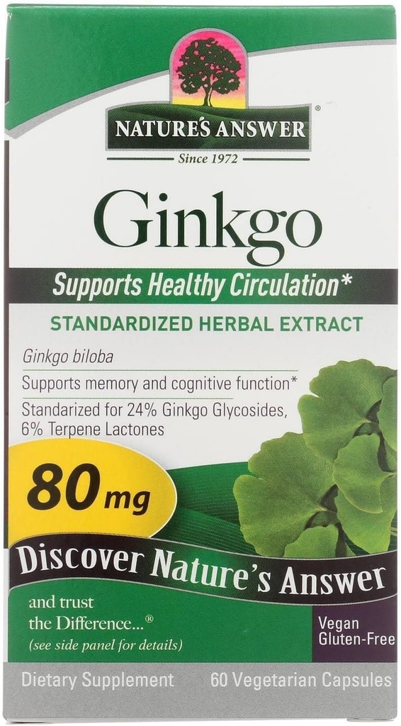 Odpověď přírody Ginkgo Leaf Vegetariánské kapsle, 60- Počet
