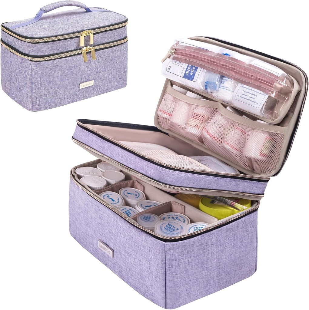 Medicine Storage Bag Pill Lahvička Pořadatel s přenosnou malé Pouch Travel Medication Lahvication Pořadatel lahví pro nouzové domácí první pomoc Krabice (Purple)