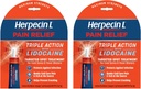 Herpecin- L Pain Relief Triple Action with Lidocain Cold Sore and Fever Blistr Treatment, 0.15 oz (2 Pack)