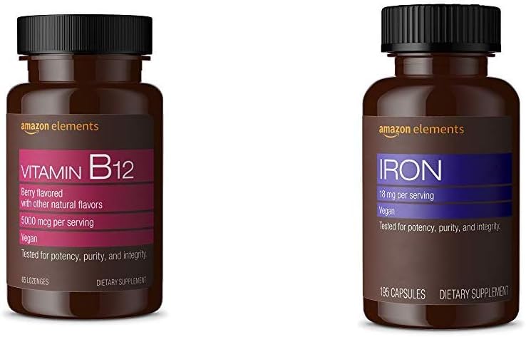 Prvky Vitamin B12 Methylkobalamin 5000 mcg Berry Ochucené Lozengy a prvky Železo 18mg Kapsle