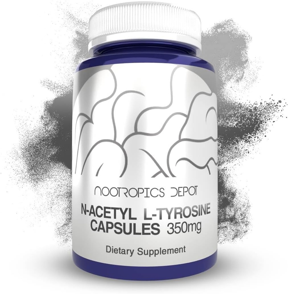 Nootropics Depot N- Acetyl L- Tyrosin Kapsle 124; 350mg Capsle 124; 240 Počet 124; NALT 124; Amino Acid dodatek 124; Přírodní doplněk 124; Podporuje paměti, učení, zaměření, zdravé stresové hladiny