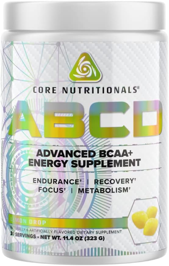 Core Nutritionals Platinum ABCD Advanced BCAA Energy Supplement, Zlepšuje vytrvalost, zotavení a Focus 30 Servings (Lemon Drop)