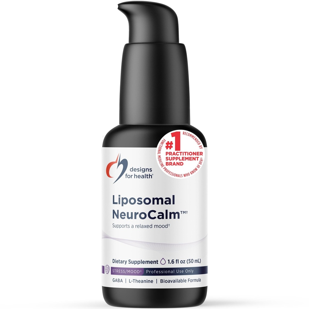 Design pro zdraví Liposomální NeuroCalm - Tekutá GABA + L- Theanine na podporu klid + Zdravá stresová reakce (25 Servings / 1.7oz)