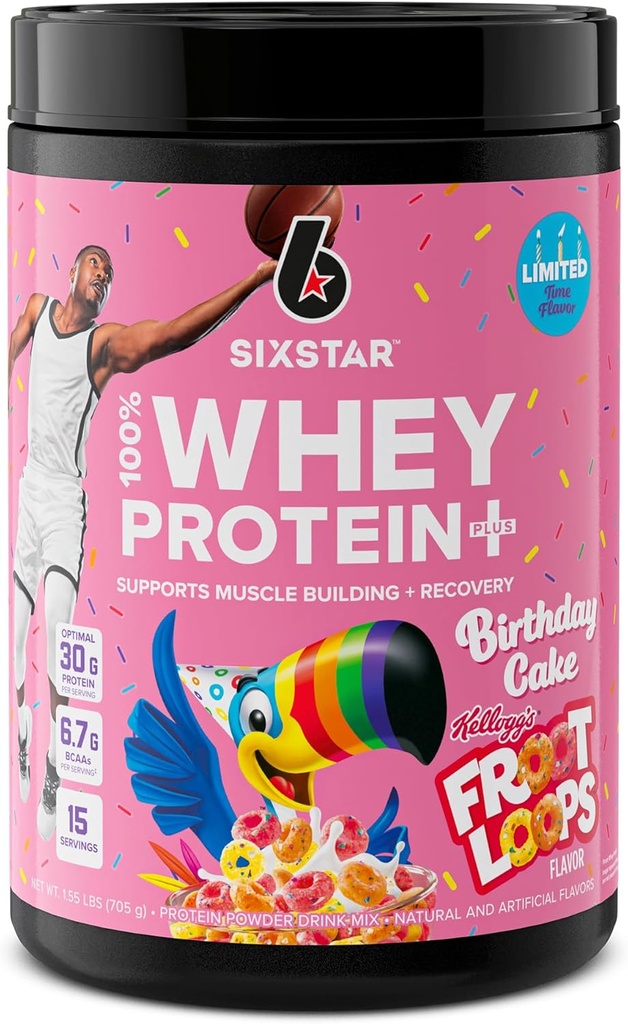 Six Star Whey Protein Powder Plus 124; Muscle Building & Recovery Plus Imunitní podpora 124; Muscle Builder for Men & Women 'S 124; Kellogg' s Froot Loops Birthday Cake Flavor 124; 1.5lb