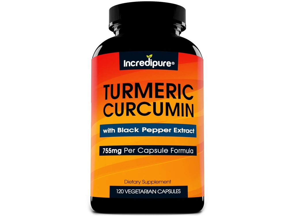 Kurkumin dodatek w / BioPerine - 755mg per Capsule, 120 Veggie Caps by Curcumin Incredisure