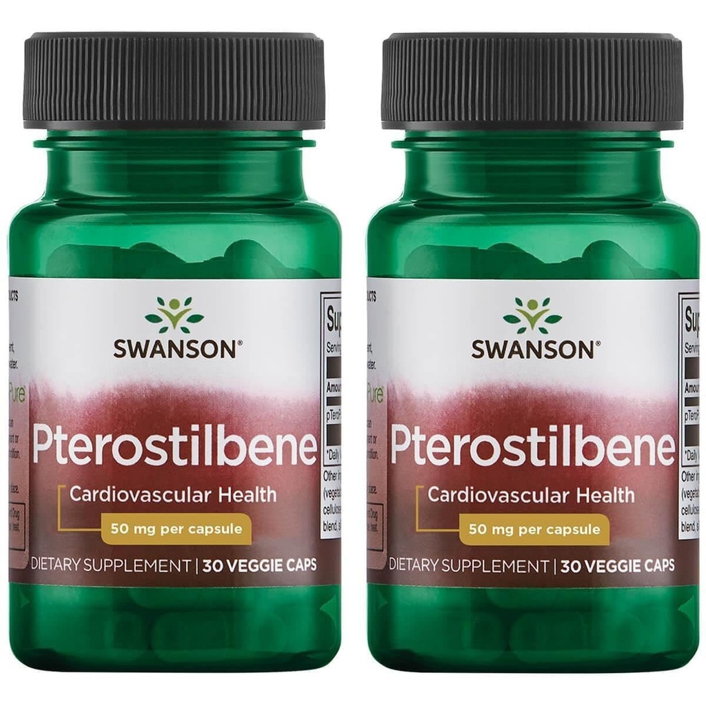 Swanson Pterostilbene 50 mg 30 Veg Caps (2 balení)