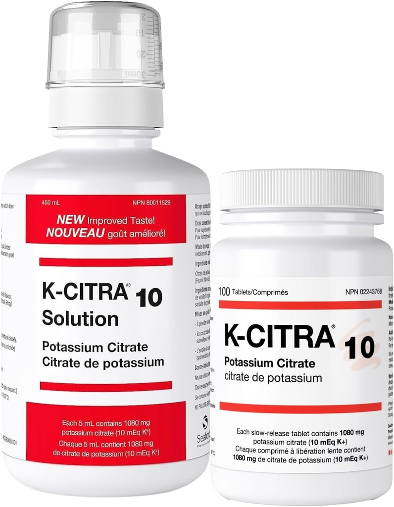 100 tablet - doplněk citronanu draselného - Efektivní alkalická terapie a jednoduchý dávkovací režim - Nejlepší pro redukci draslíku a ledvinové kameny - Obsahuje 1080mg citronanu draselného na tabletu