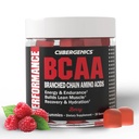 BCAA gumové, Energetické Žvýkačky s elektrolyty rozvětvený řetězec aminokyselin, Build Lean Muscle and Boost Endurance, 60 gummies, Berry ochucené