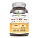 Amazing Applicas Turmeric Curcumin s bioperine dodatek 124; 2250 Mg per Serving Applications 124; Veggie Kapsle 124; Non-GMO curcumin 124; Gluten- Free curculin 124; Made in USA (1 balení, 180 Počet)