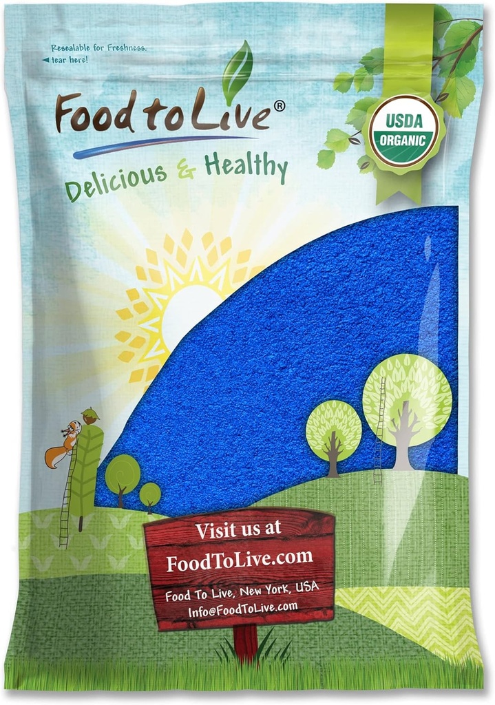 Potraviny pro živé organické modré Spirulina Powder, 8 Pounds - Non- GMO, Pure Raw Blue- Green Algae Extract, Vegan, Non- Ozářené, Skvělé pro šťavnatosti, Smoothies, Shakes, Drinky, a potravinářské zbarvení
