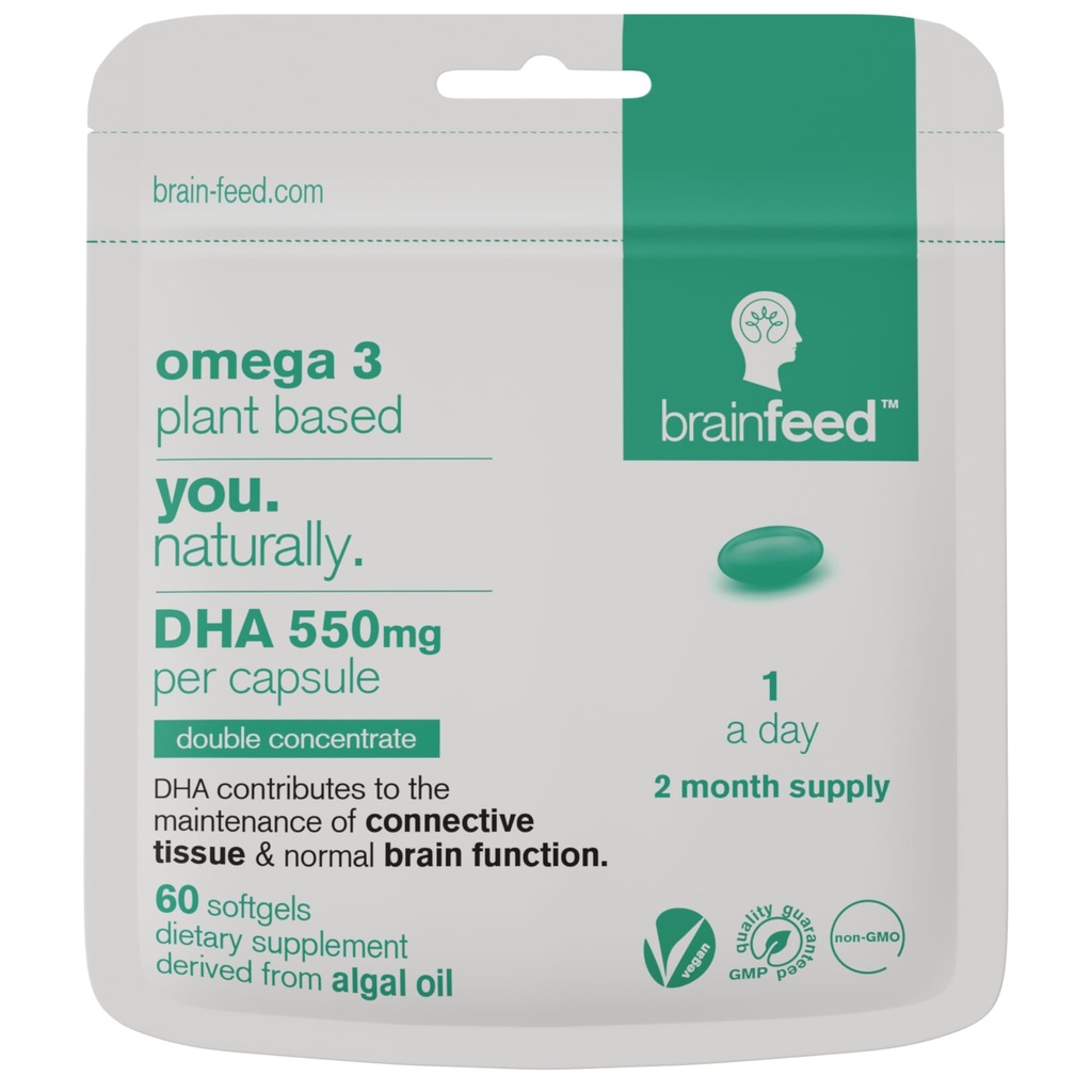 DHA doplňky (60): 124; Dvojitý koncentrát Omega 3 DHA 500mg PER kapsle - 1 denně 124; Brain & Eye Health Support Omega 124; Vegan DHA - Omega 3 Algae Oil 124; DHA 1000mg x 2 kapsle 124; 2 Měsíční zásobování 124; Udržitelné