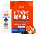 Manna Vitamíny Evolved Liposomal Elderberry imunitní pakety, Vitamíny C, D atd. - Denní imunitní podpora pro dospělé, děti - Sugar Free, Real Elderberry Extract, Syrup, Travel- Friendly, 15 Pack