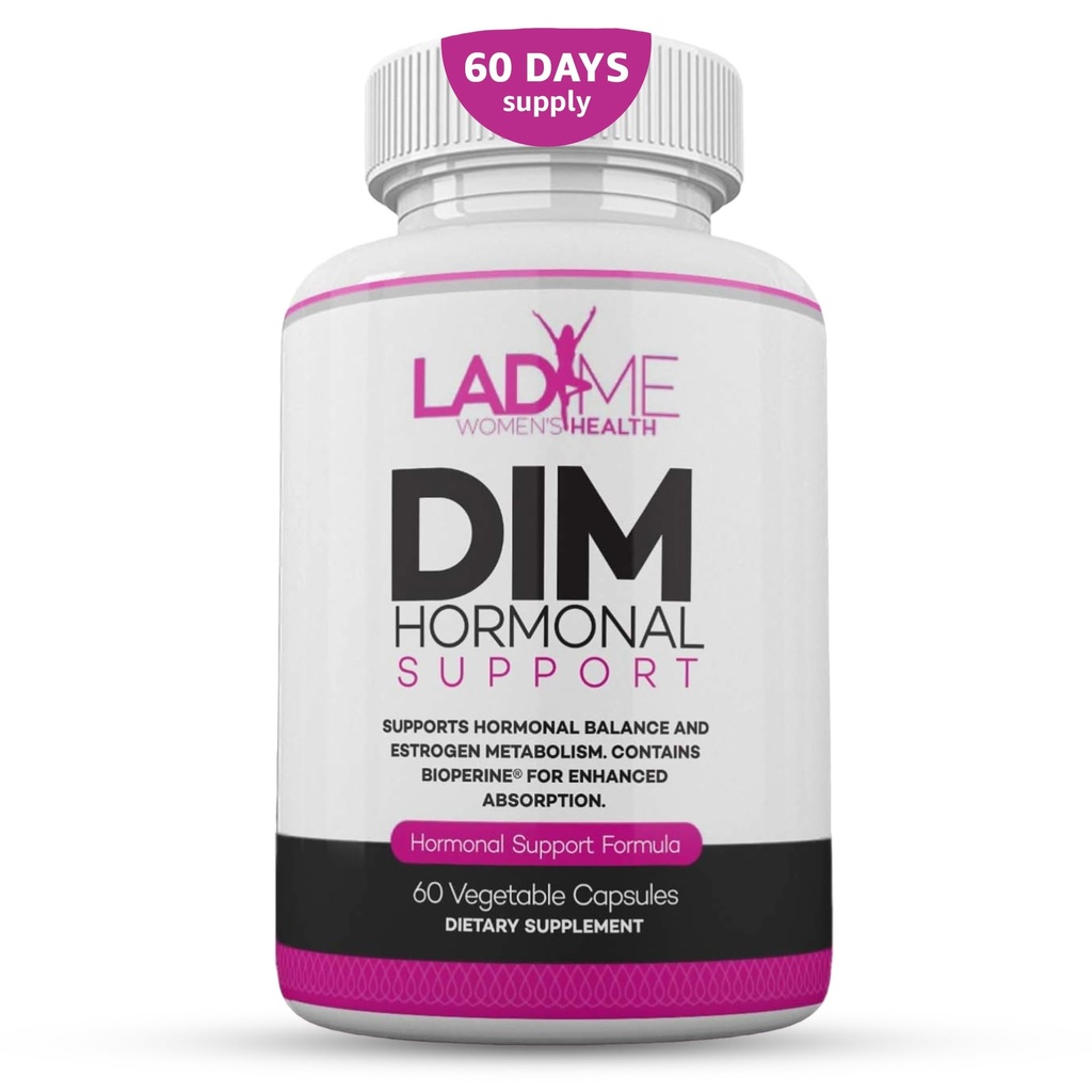 Komplex DIM 150mg Hormonální podpora Menopauza Relief dodatek pro Hot Flashes & Hormonal Acne Relief Bioperin, Brokolice a kalcium Estrogen Metabolismus Balancing pilulky pro ženy 60 Kapsle LadyMe