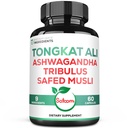 Satoomi Tongkat Ali Root Extract 200: 1-9 Essential Byliny s Ashwagandha, Tribulus Terrestris & More - Podpora síly, energie a zdravé imunity - 60 Vegan Caps 2 Month Supply