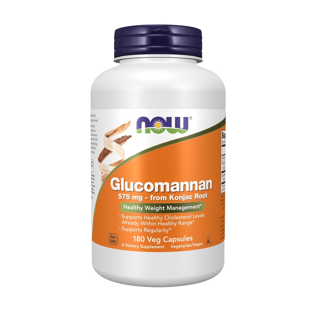 Nyní Potraviny Doplňky, Glucomannan (Amorphophallus konjac) 575 mg, Podporuje Regularitu *, Zdravé řízení hmotnosti *, 180 Veg Kapsle