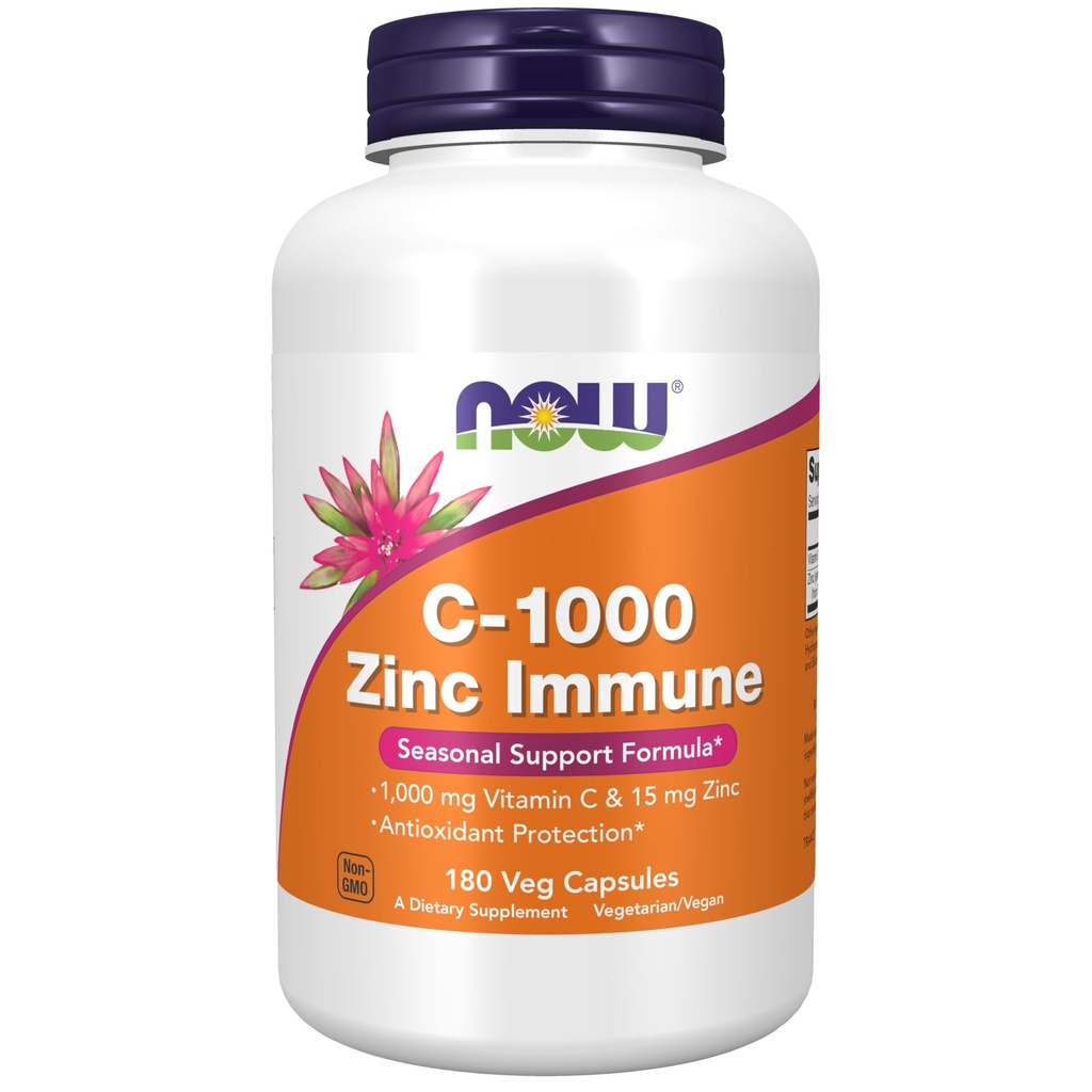 Nyní Potraviny Doplňky, C- 1000 & Zinek Imunní, Sezónní Support Formule *, Antioxidant Protection *, 180 Veg Kapsle