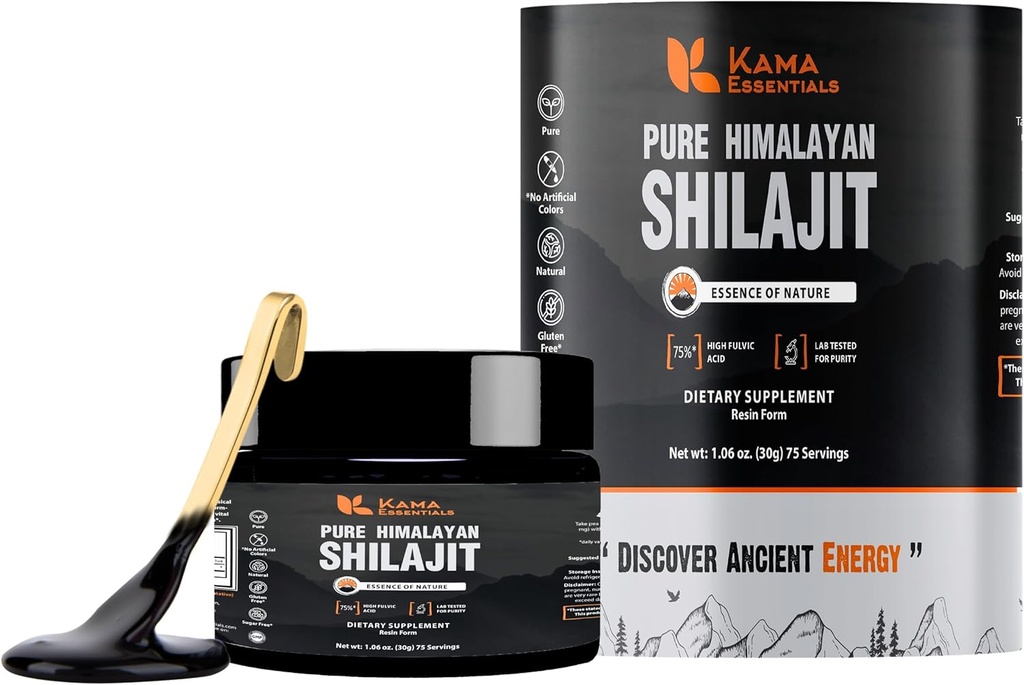 Himalayan Shilajit Resin - 75% Fulvic Acid, 85 + Minerály - Gold Class Ayurvedic dodatek pro energii, sílu a Wellness - Lab- Testováno - 30g Shilajit pro muže a ženy