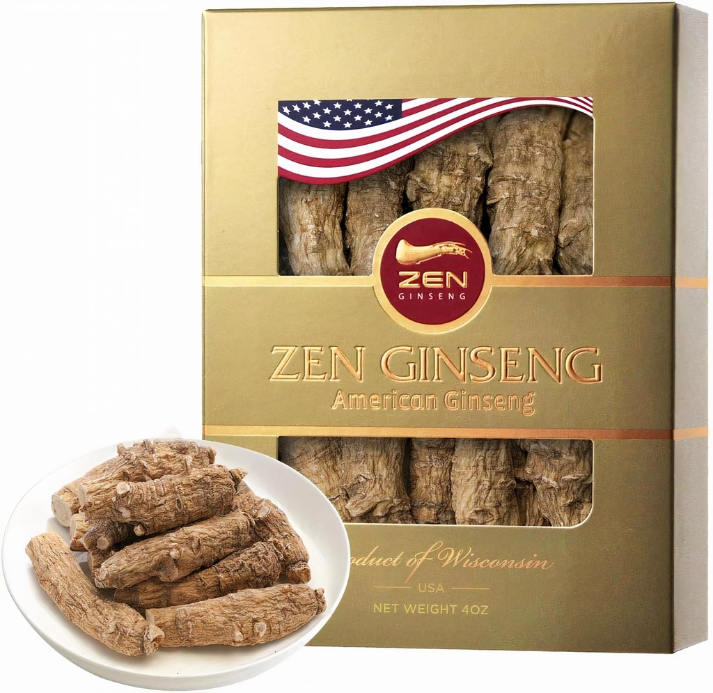 1 Box of Large Short American Wisconsin Ginseng Root (4oz) Performance & Mental Health for men & Women