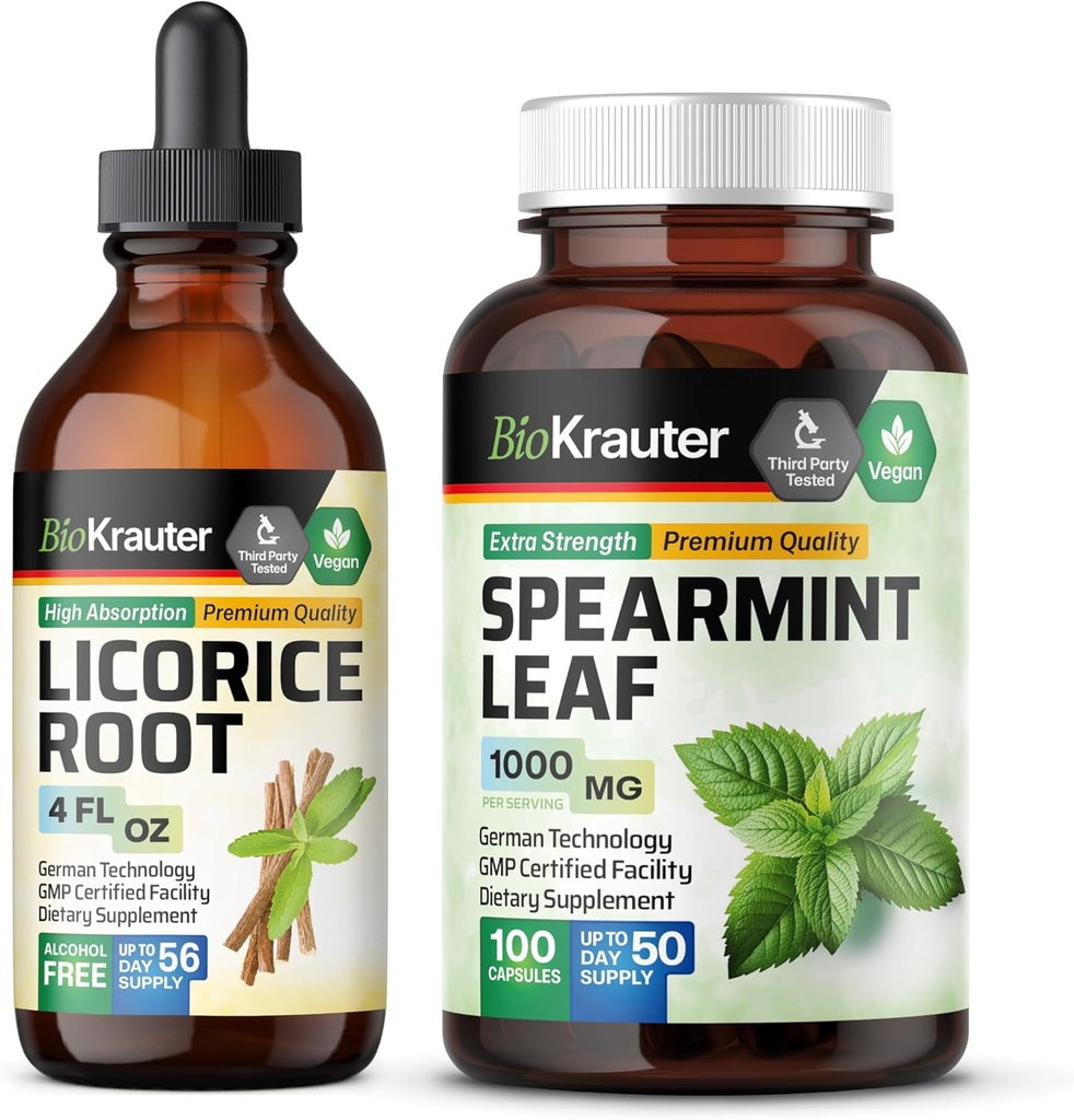BIO KRAUTER Spearmint 100 Kapsle & Lékořice Tinktura 4 Fl. Oz.