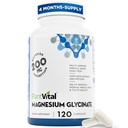 PlantVital Magnesium Glycinate 200mg - Supports Restful Sleep, Muscle & Nerve Function, Normal Heart & Bone Health - Feel Calm & Relax - Vegan, Third Party Tested, Gluten Free, Non-GMO - 120 Capsules