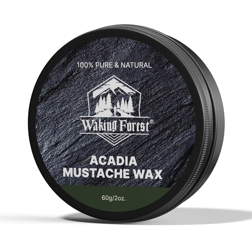 Waking Forest Mustache Wax pro muže Silný Hold knír vosk Vlak Tame & Style Sandalwood Beard Wax pro muže všechny přírodní ingredience 2oz, 1 balení