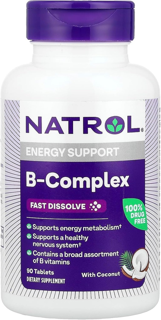 Natrol B-Complex, Fast Disold, Coconut, 90 tablet