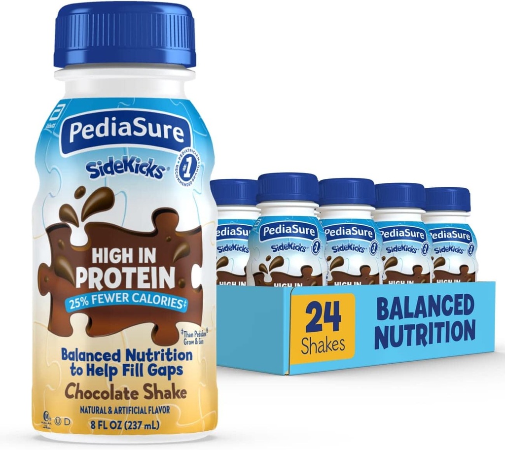 PediaSure Sidekicks Nutrition Drink, Chocolate, 8 fl oz, 24 Count. (Balení May Vars)