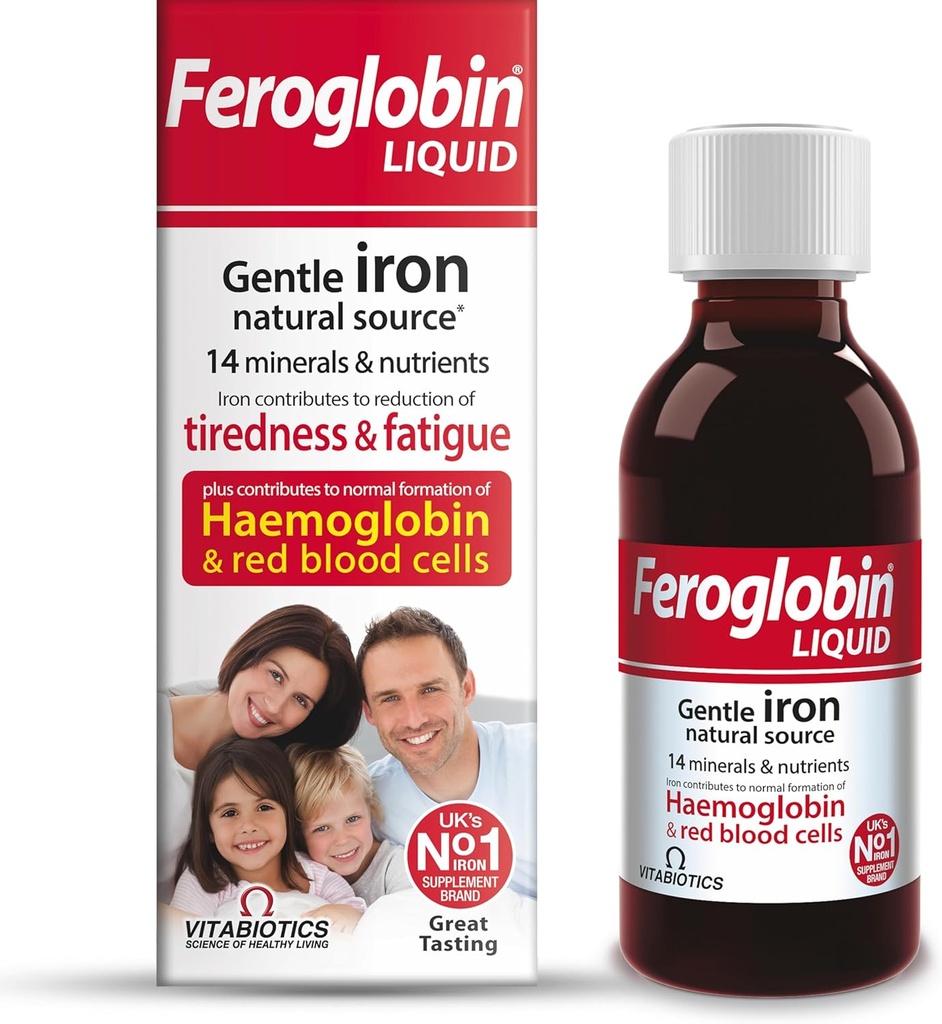 Feroglobin Gentle železa a živin kapalné - snížit únavu a únavu 124; Udržovat zdraví a vitalitu 124; Přírodní zdroj železa
