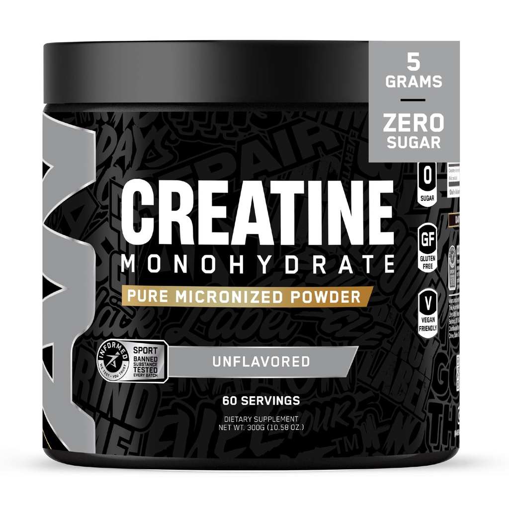 All Black All Creatin Montyre 124; 60 Služeb 124; Neochucené 124; Mikronizované aminokyseliny Powder 124; Buněčná energie 124; Kognitivní funkce 124; Gluten- Free a Keto Friendly