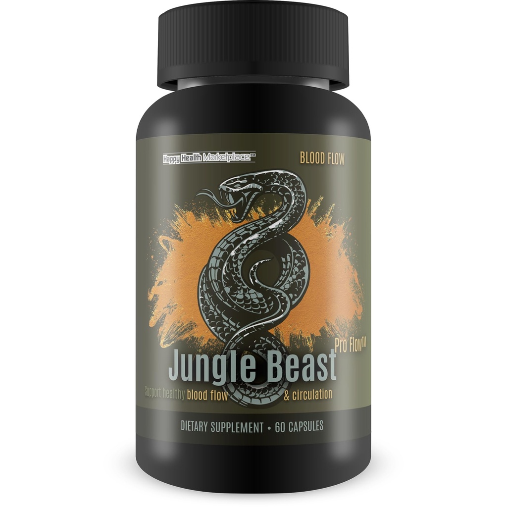 Jungle Beast Pro Flow - Náš nejlepší krevní tok Jungle Beast Pro dodatek pro zdravý oběh - Zdravá Cirkulace Podpora pro zlepšení dodávky živin - Krevní oběh doplňky Krvavý tok